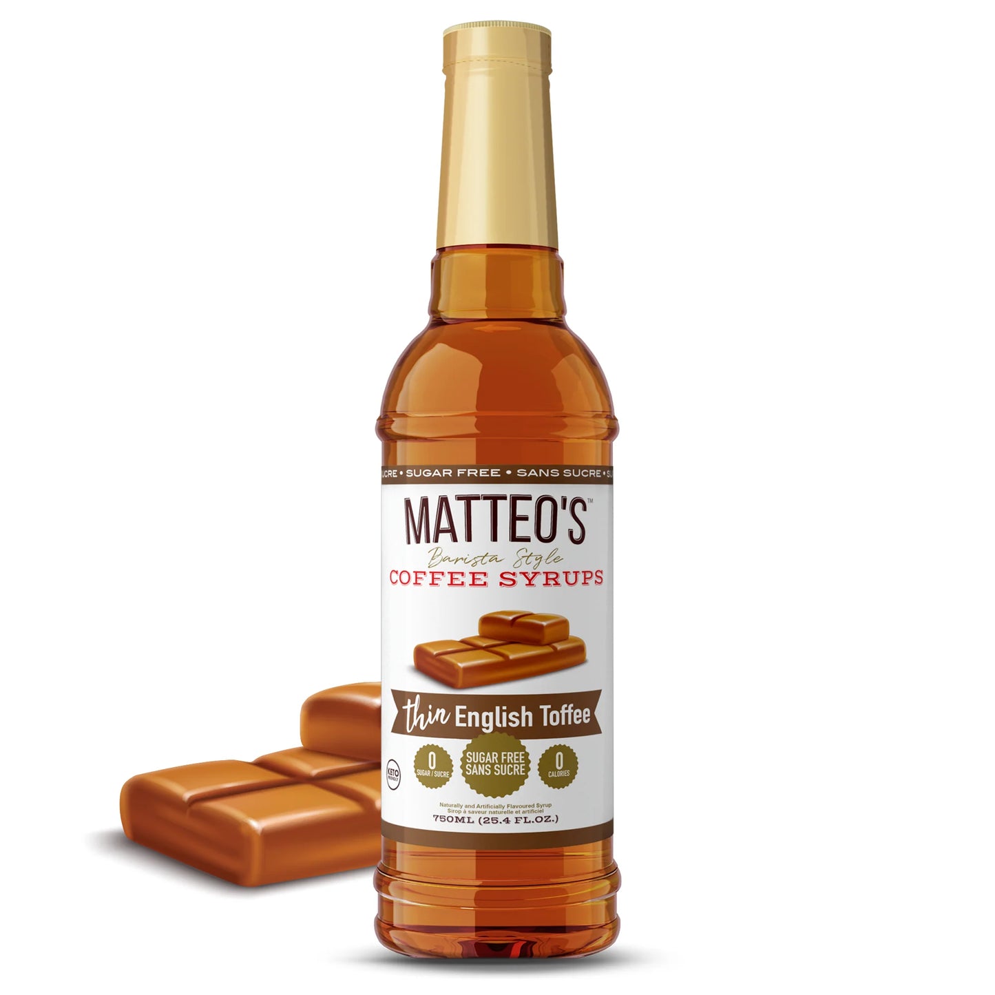 Matteo's English Toffee Sugar Free Syrup 750ml