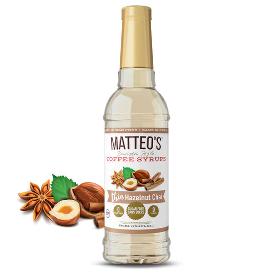 Matteo's Hazelnut Chai Sugar Free Syrup 750ml