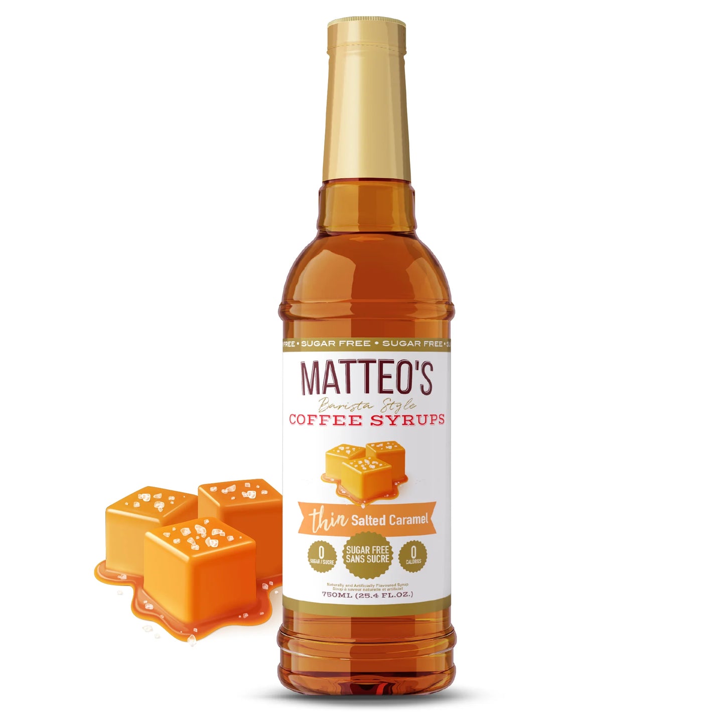 Matteo's Salted Caramel Sugar Free Syrup 750ml