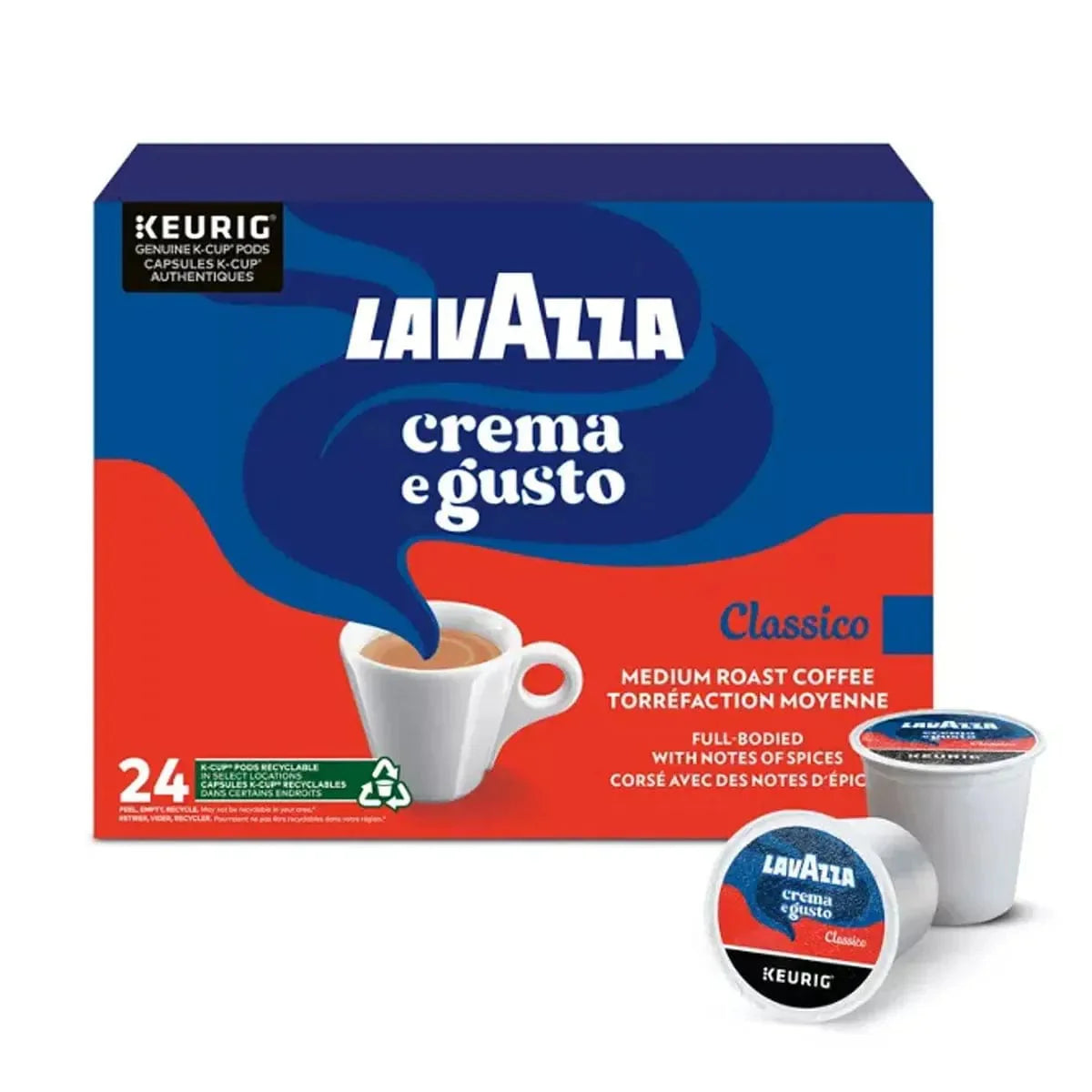 Lavazza Crema e Gusto, Medium Roast, K-Cup Coffee Pods, 24 Count