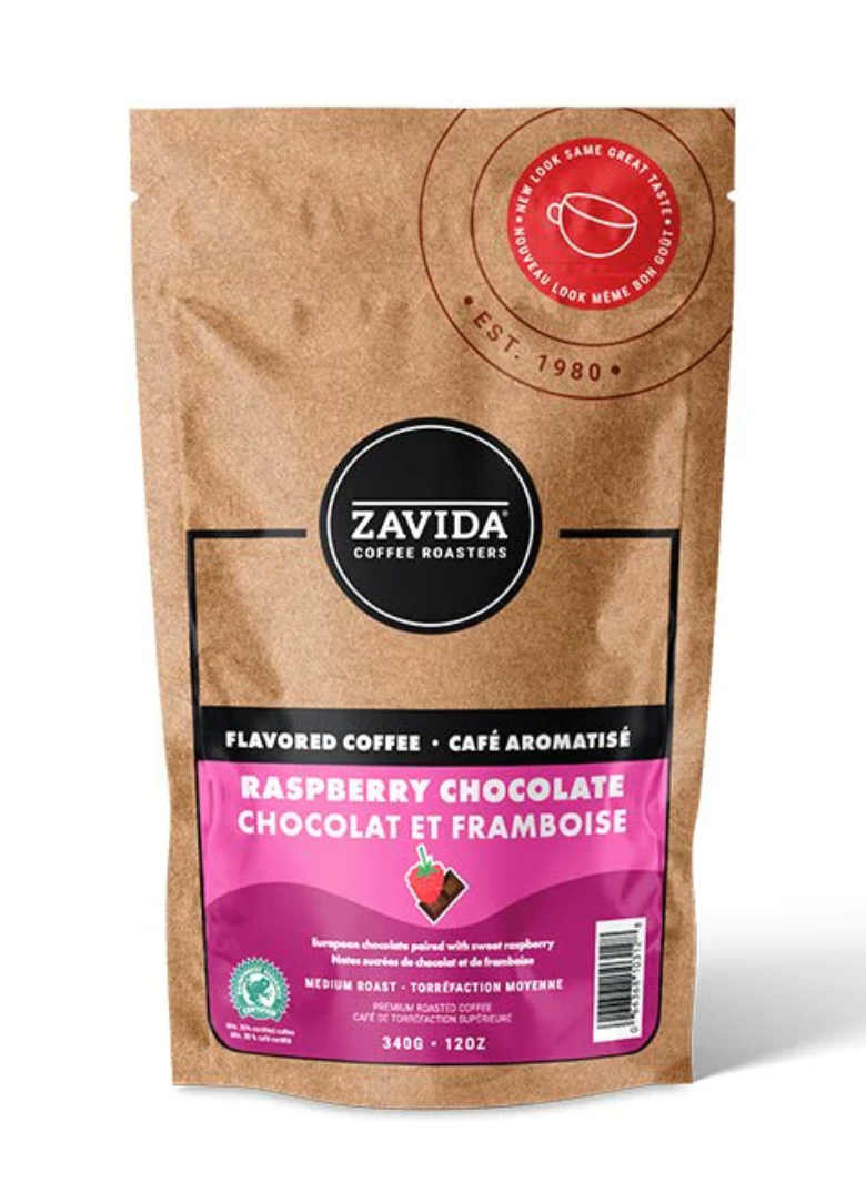 Zavida Whole Bean Raspberry Chocolate 12oz Flavored Coffee