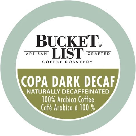 Bucket List Coffee Copa Dark Roast Decaf 24 Pack