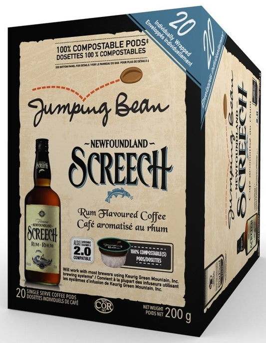 Jumping Bean Newfoundland Screech Rum Medium Roast 20 Pack