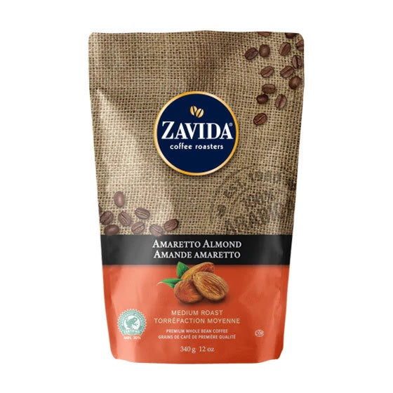 Zavida Whole Bean Amaretto Almond 12oz Flavored Coffee