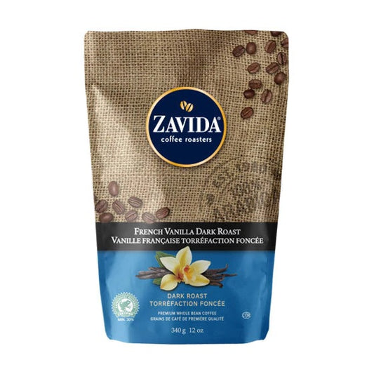 Zavida Whole Bean French Vanilla 12oz Flavored Dark Roast Coffee