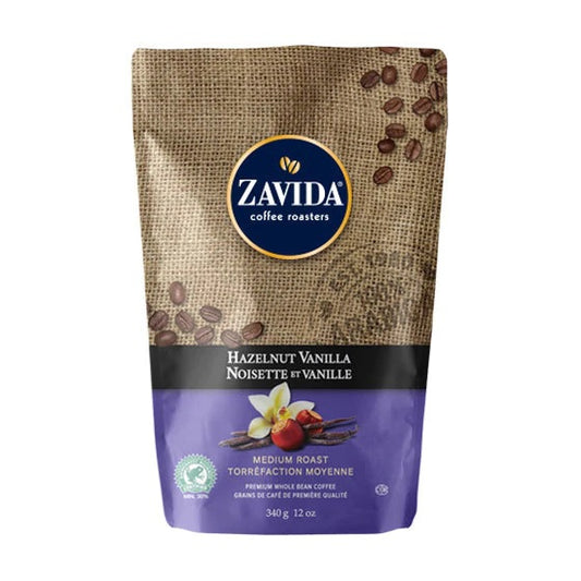 Zavida Whole Bean Hazelnut Vanilla 12oz Flavored Coffee