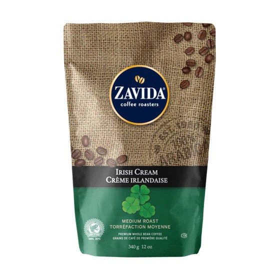 Zavida Whole Bean Irish Cream 12oz Flavored Coffee