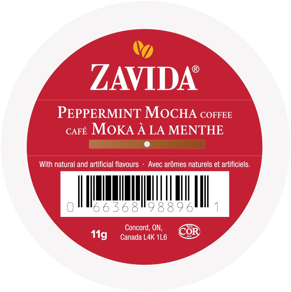 Zavida Peppermint Mocha Seasonal Coffee 24 Pack